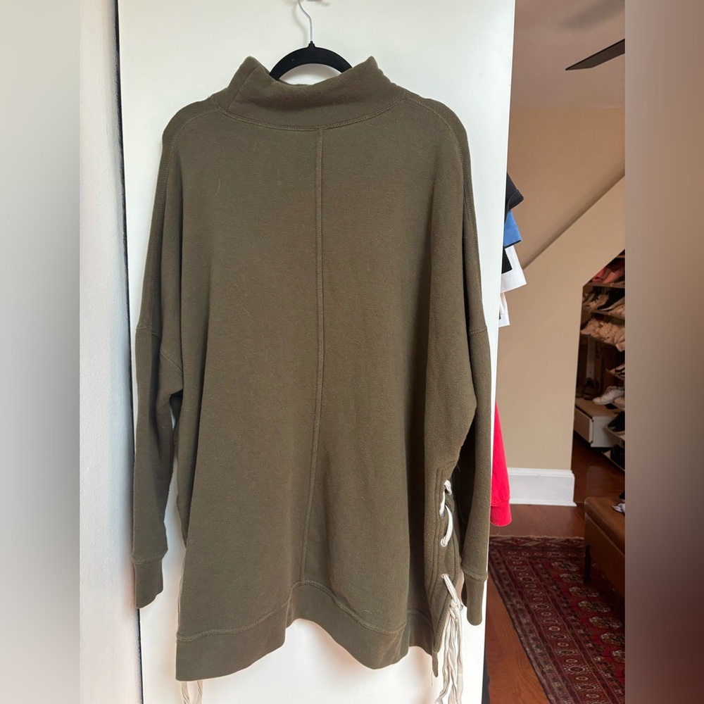 Free People Olive Knit Top